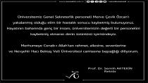 Rektör Prof. Dr. Semih Aktekin'den NEVÜ Personeli Merve Çevik Özcan İçin Taziye Mesajı